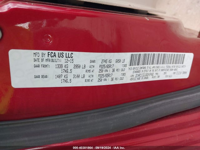 2C4RC1CG1GR247492 Chrysler Town & Country Touring-l Anniversary Edition