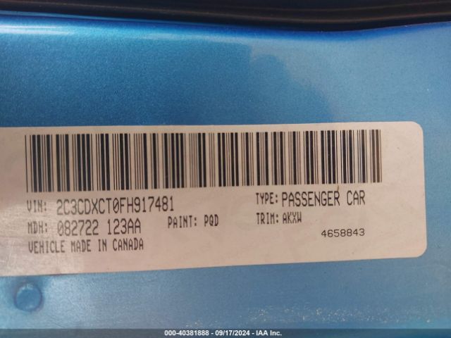 2C3CDXCT0FH917481 Dodge CHARGER R/T
