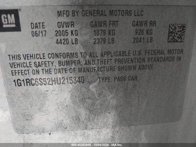 1G1RC6S52HU215340 Chevrolet l3a - di: direct injectio, vvt: variable valve timing, hybrid, gen 1