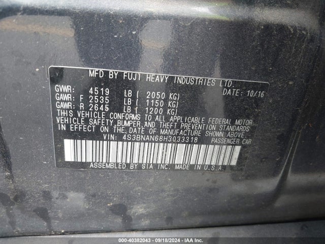 4S3BNAN68H3033318 Subaru Legacy 2.5i Limited