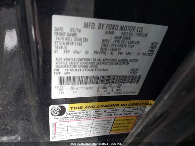 1FMJU1JT0GEF56325 Ford Expedition Xlt