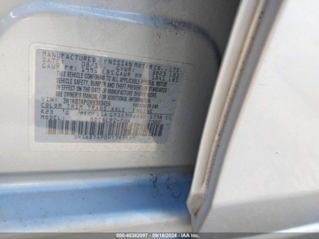 3N1AB7AP0HY383459 Nissan SENTRA S