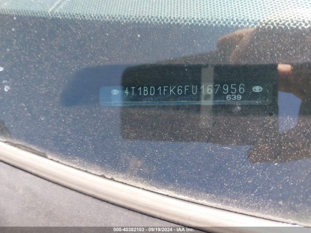 4T1BD1FK6FU167956 Toyota Camry Hybrid Xle