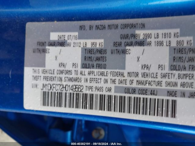 JM1DKFC72H0149562 Mazda Cx-3 Touring