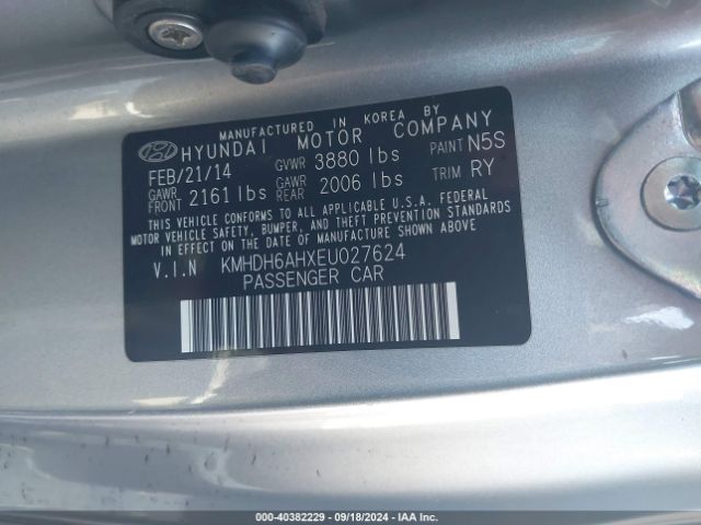 KMHDH6AHXEU027624 Hyundai Elantra