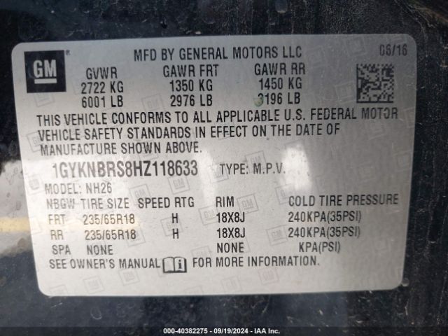 1GYKNBRS8HZ118633 Cadillac XT5 LUXURY