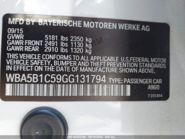 WBA5B1C59GG131794 BMW 535i