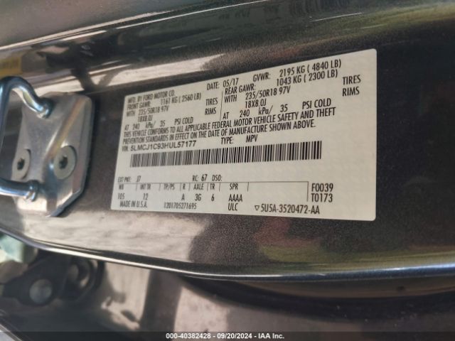 5LMCJ1C93HUL57177 Lincoln Mkc Premiere