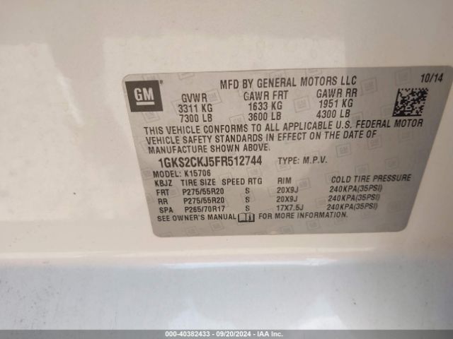 1GKS2CKJ5FR512744 GMC YUKON DENALI