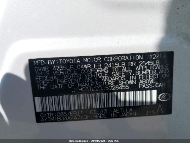 JTHC81D20J5028455 Lexus IS 300