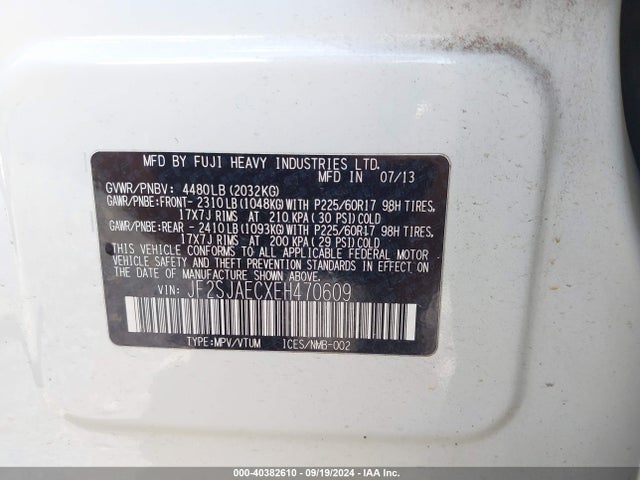 Subaru Forester 2.5i Premium 2014 JF2SJAECXEH470609 Image 9