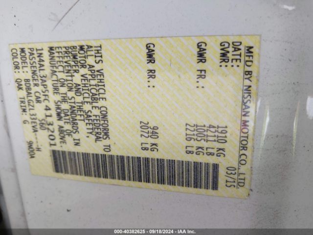 1N4AL3AP5FC413201 Nissan Altima 2.5 S