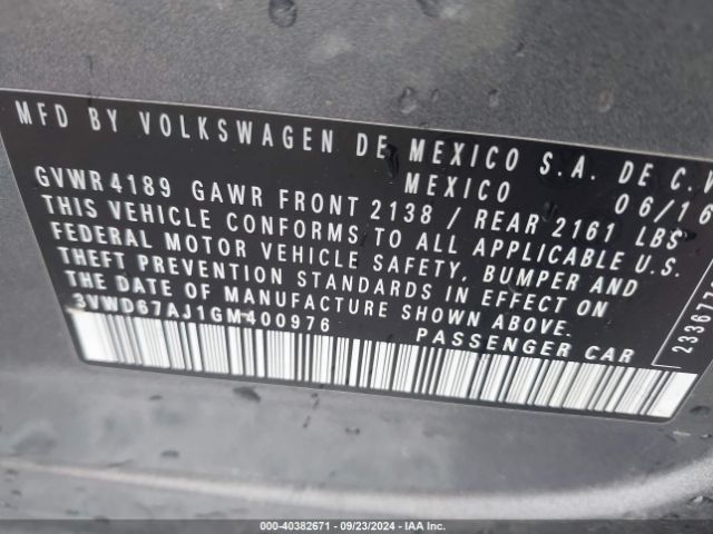 3VWD67AJ1GM400976 Volkswagen Jetta 1.4t Se