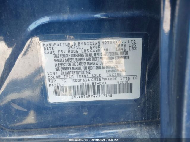 3N1AB7AP7GY337142 Nissan SENTRA S