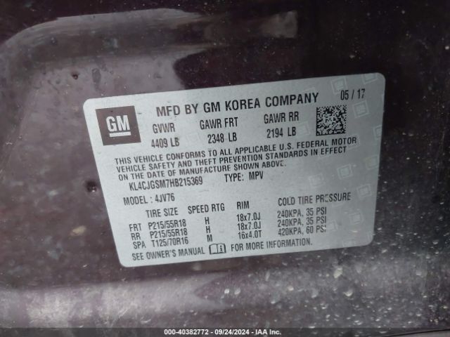 KL4CJGSM7HB215369 Buick Encore Essence