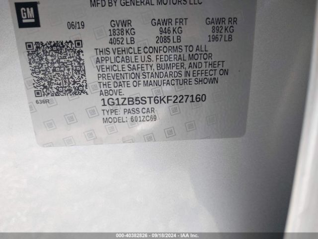 1G1ZB5ST6KF227160 Chevrolet Malibu 1ls