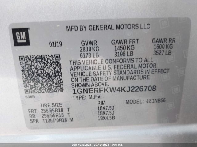 1GNERFKW4KJ226708 Chevrolet Traverse Ls