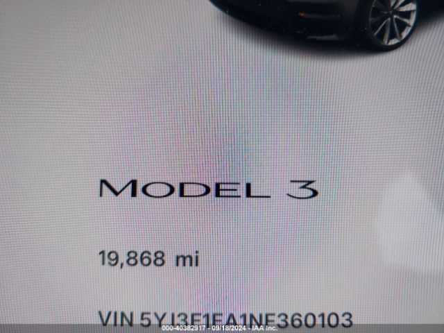 5YJ3E1EA1NF360103 Tesla MODEL 3