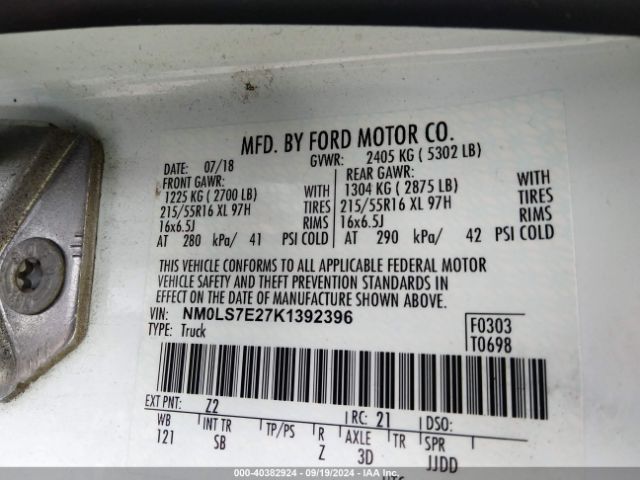 NM0LS7E27K1392396 Ford Transit Connect Xl