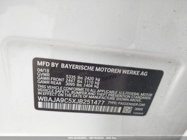 WBAJA9C5XJB251477 BMW 530e Iperformance
