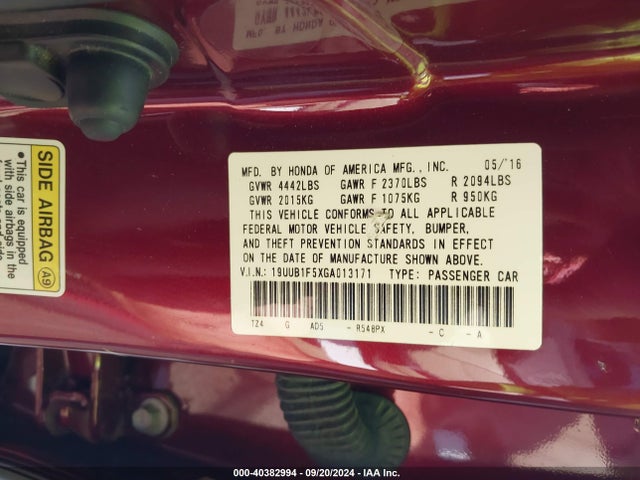 19UUB1F5XGA013171 Acura TLX TECH