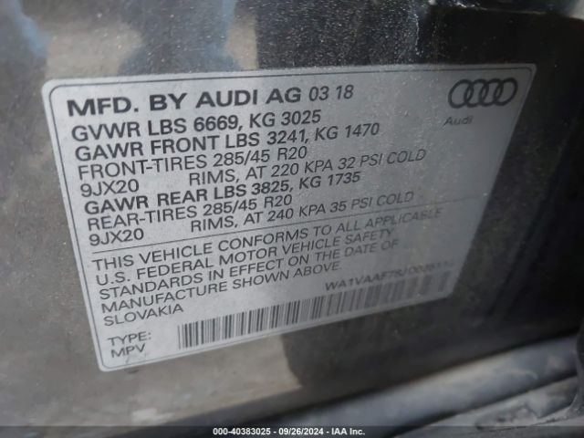 WA1VAAF78JD035113 Audi Q7 3.0t Premium