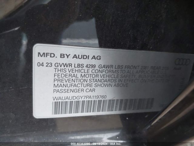 WAUAUDGY7PA119760 Audi A3 Premium 40 Tfsi Front-wheel Drive S Tronic