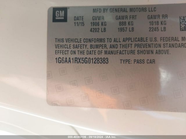 1G6AA1RX5G0128383 Cadillac Ats Standard