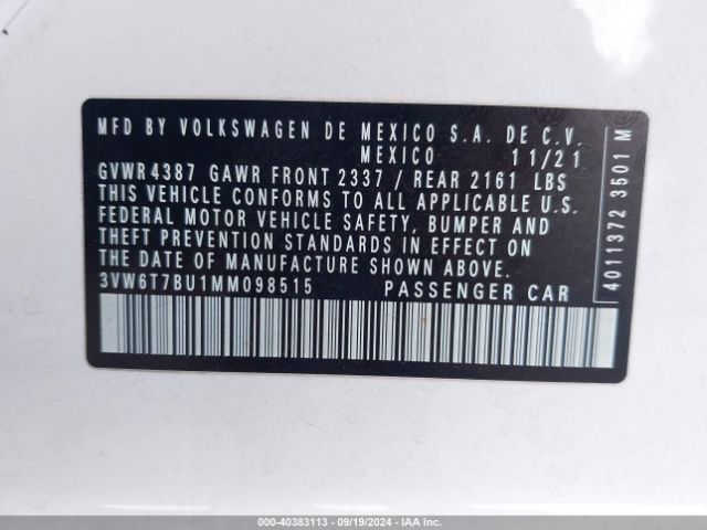 3VW6T7BU1MM098515 Volkswagen Jetta Gli 2.0t Autobahn/2.0t S