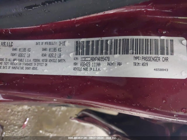 Chrysler 200 Limited 2015 1C3CCCABXFN695478 Image 9