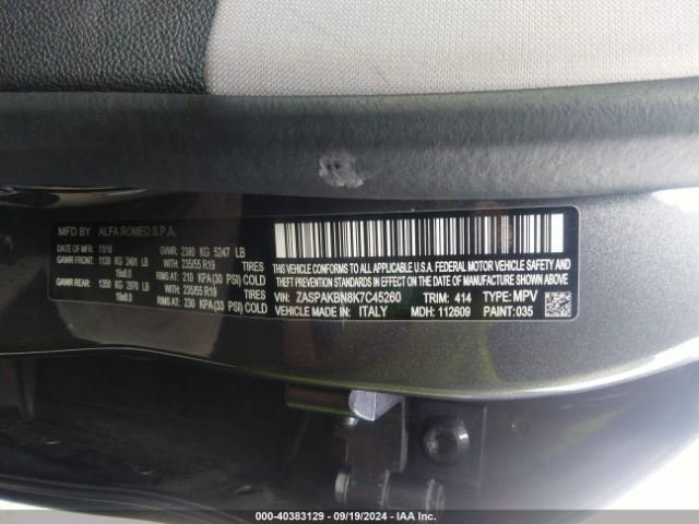 ZASPAKBN8K7C45260 Alfa Romeo Stelvio Ti Awd