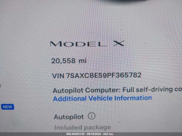 7SAXCBE59PF365782 Tesla Model X Dual Motor All-wheel Drive/standard Range