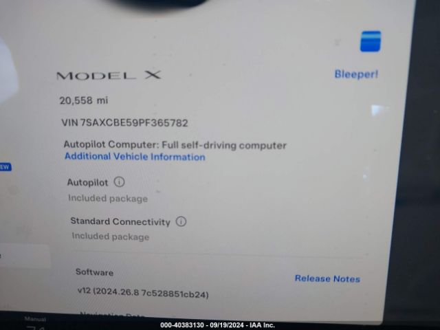 7SAXCBE59PF365782 Tesla Model X Dual Motor All-wheel Drive/standard Range
