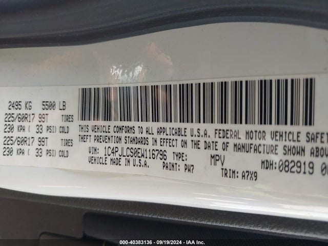 Jeep Cherokee Latitude 2014 1C4PJLCS0EW116796 Image 9