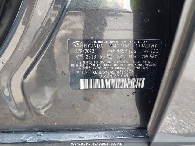 Hyundai SONATA SEL 2023 KMHL64JA6PA319378 Image 9