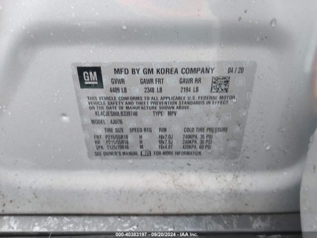 KL4CJESB0LB339740 Buick Encore Awd Preferred