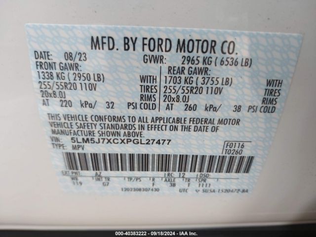 5LM5J7XCXPGL27477 Lincoln Aviator Reserve