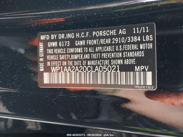 2012 PORSCHE CAYENNE WP1AA2A20CLA05021 Photo 8