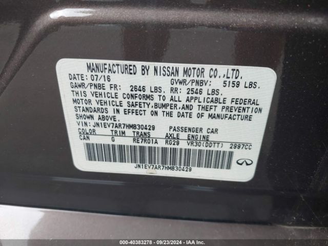 JN1EV7AR7HM830429 Infiniti Q50 3.0t Premium
