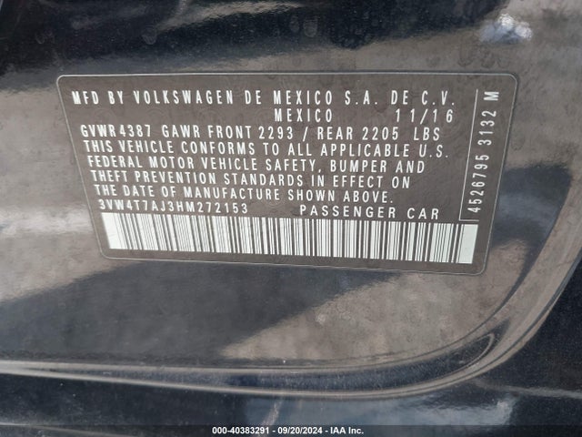 Volkswagen JETTA GLI 2017 3VW4T7AJ3HM272153 Image 9