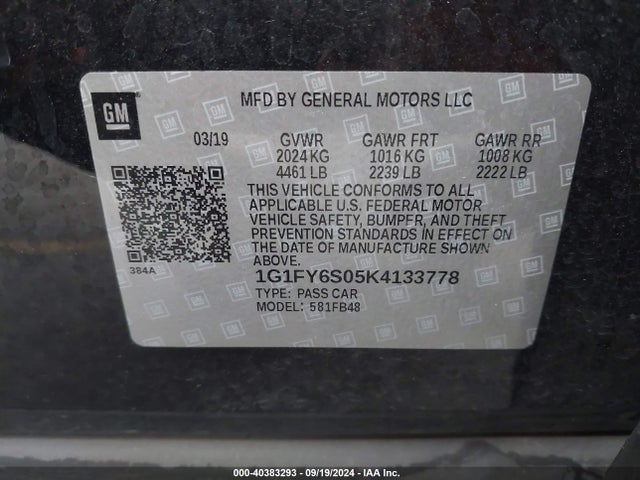 Chevrolet BOLT EV LT 2019 1G1FY6S05K4133778 Image 9