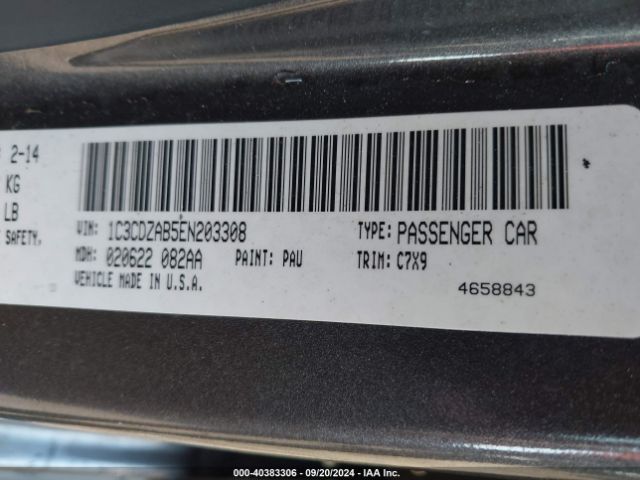 1C3CDZAB5EN203308 Dodge AVENGER SE