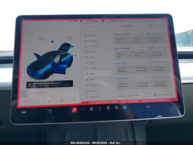 5YJYGDEF3MF294682 Tesla Model Y Performance Dual Motor All-wheel Drive