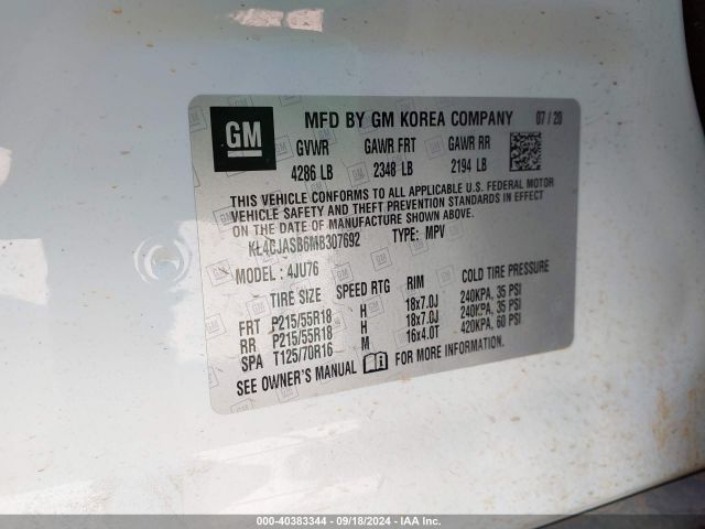 KL4CJASB6MB307692 Buick Encore Fwd Preferred