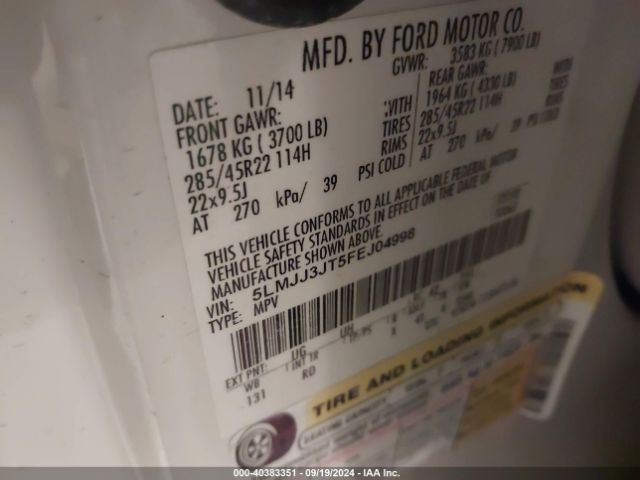 5LMJJ3JT5FEJ04998 Lincoln NAVIGATOR L