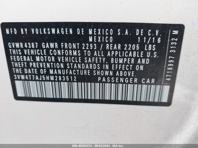 3VW4T7AJ5HM283512 Volkswagen JETTA GLI