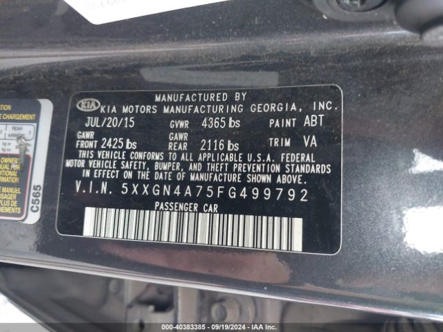 5XXGN4A75FG499792 KIA OPTIMA EX