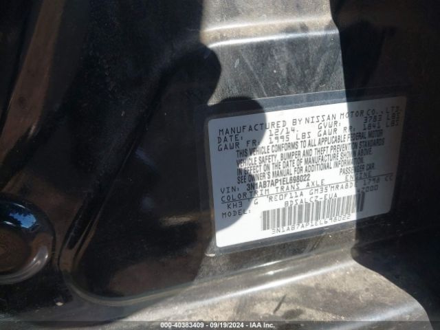 3N1AB7AP1EL698022 Nissan Sentra S/sv/sr/sl