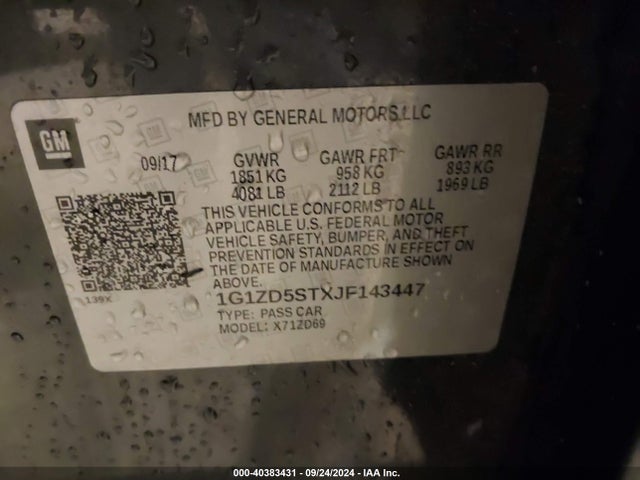 Chevrolet MALIBU LT 2018 1G1ZD5STXJF143447 Image 9