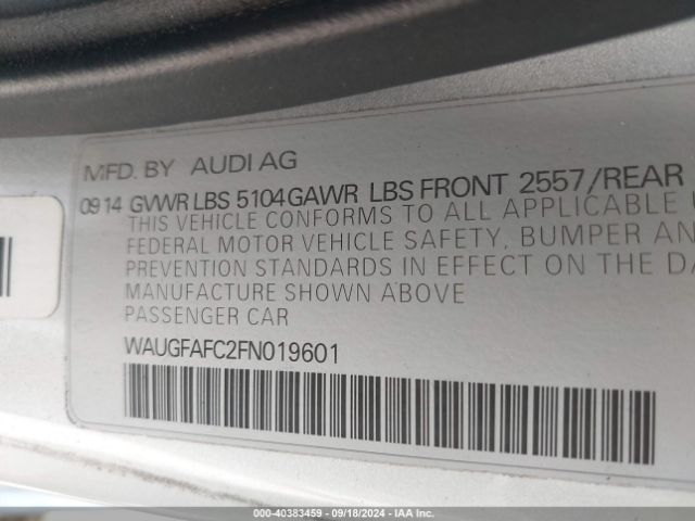 WAUGFAFC2FN019601 Audi A6 2.0t Premium